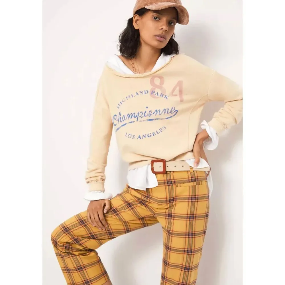 Maeve Anthropologie Championne Graphic Sweatshirt Pullover Top Large Good Condit